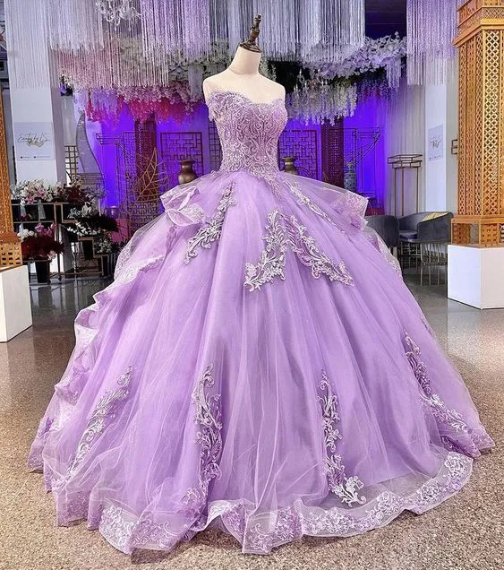 Purple Ball Gown Prom Dresses Long Sexy Prom Dress   fg2773