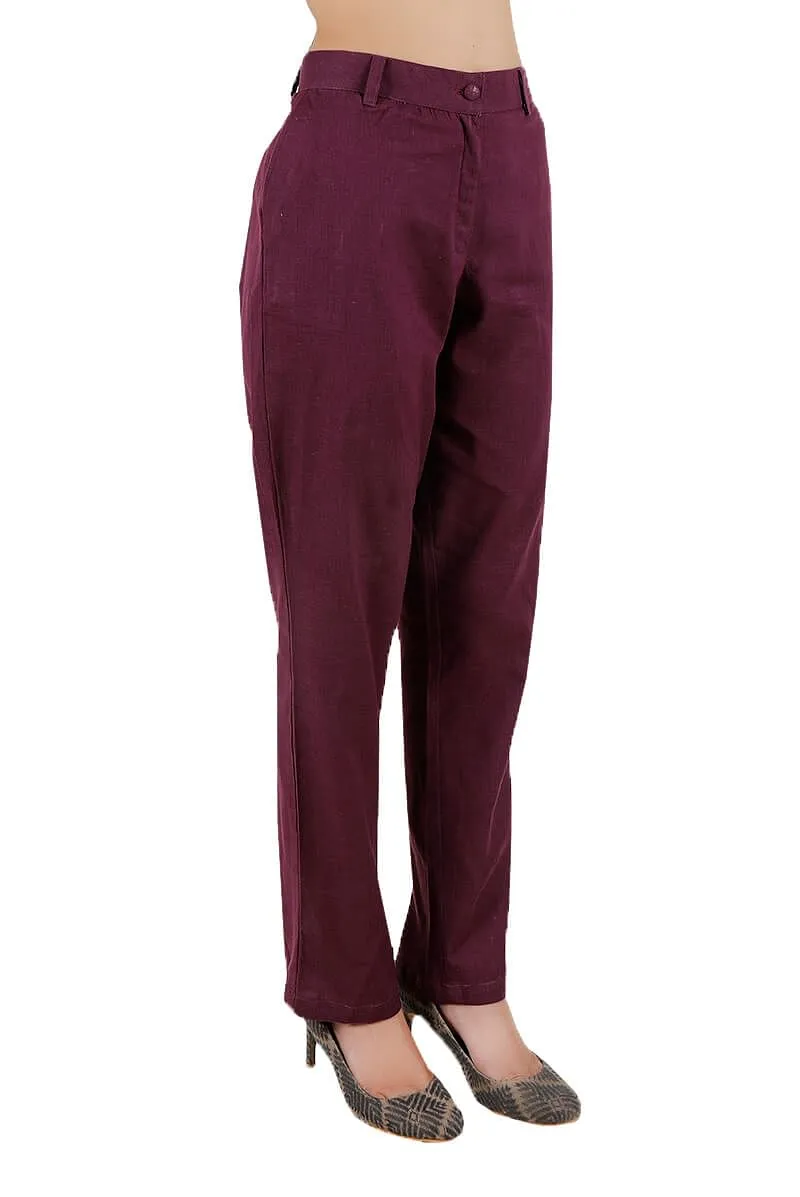 Purple Pure Cotton Pants