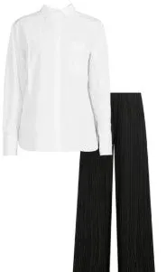 Saks Pleated Solid High Waist Pants