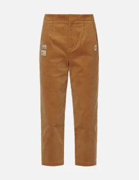 Seagull and Kamon Embroidery Corduroy Tapered Pants