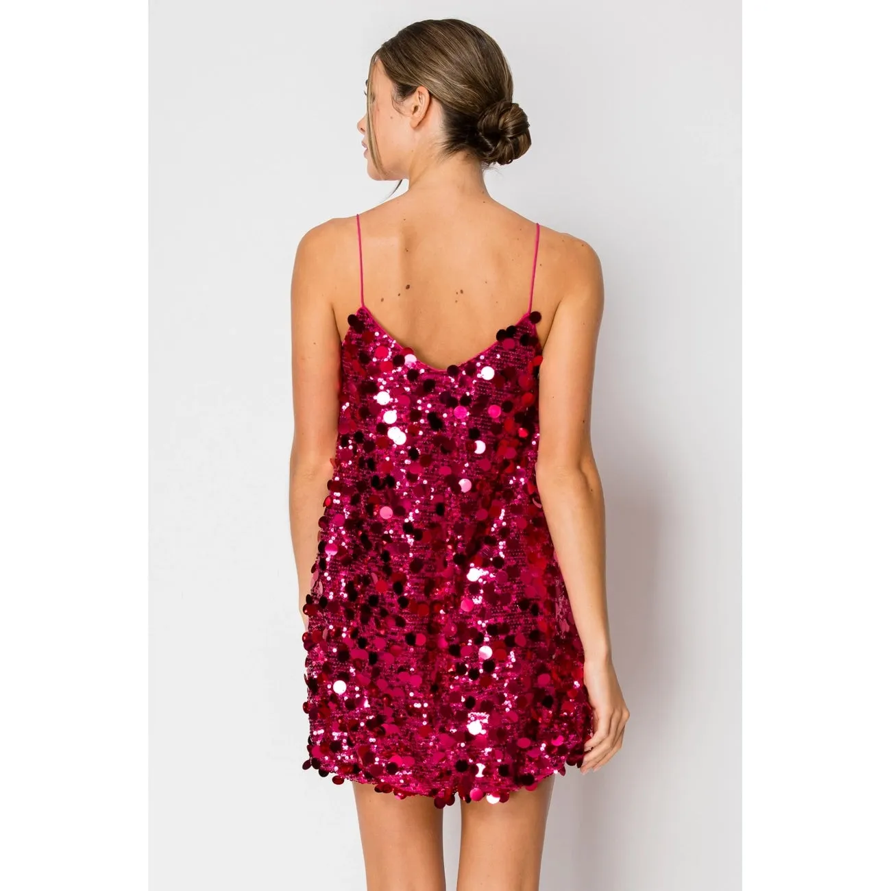 Sequin Spaghetti Straps Mini Dress