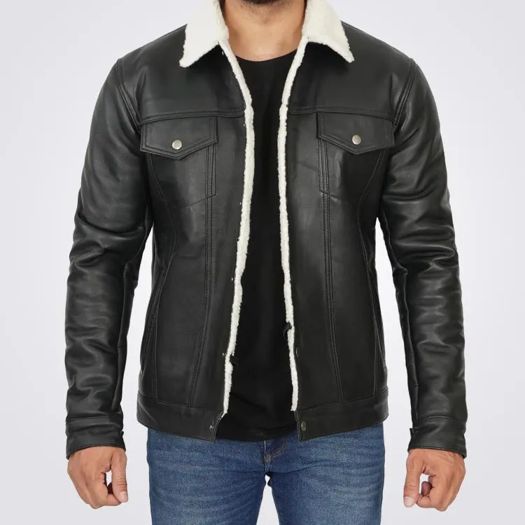 Shearling Trucker Jacket For Men