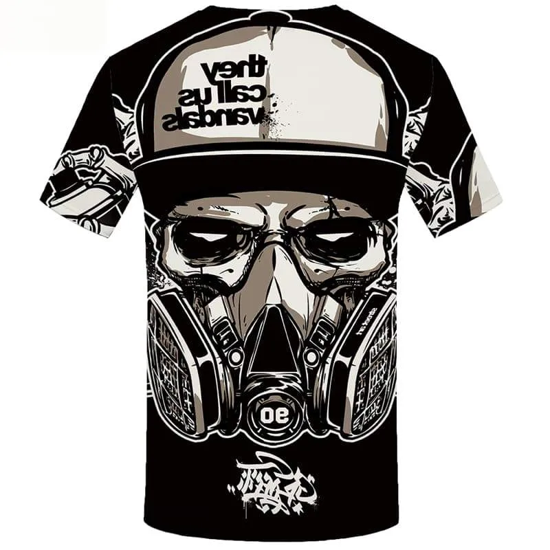 Skull T shirts Men Metal T shirts Funny Military T-shirts 3d Short Sleeve