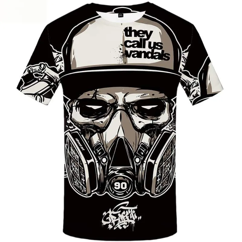 Skull T shirts Men Metal T shirts Funny Military T-shirts 3d Short Sleeve