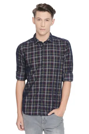 Slim Fit Corduroy Checks Shirt