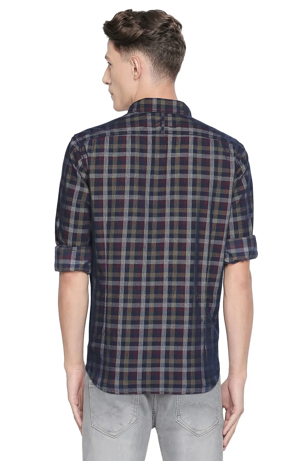 Slim Fit Corduroy Checks Shirt