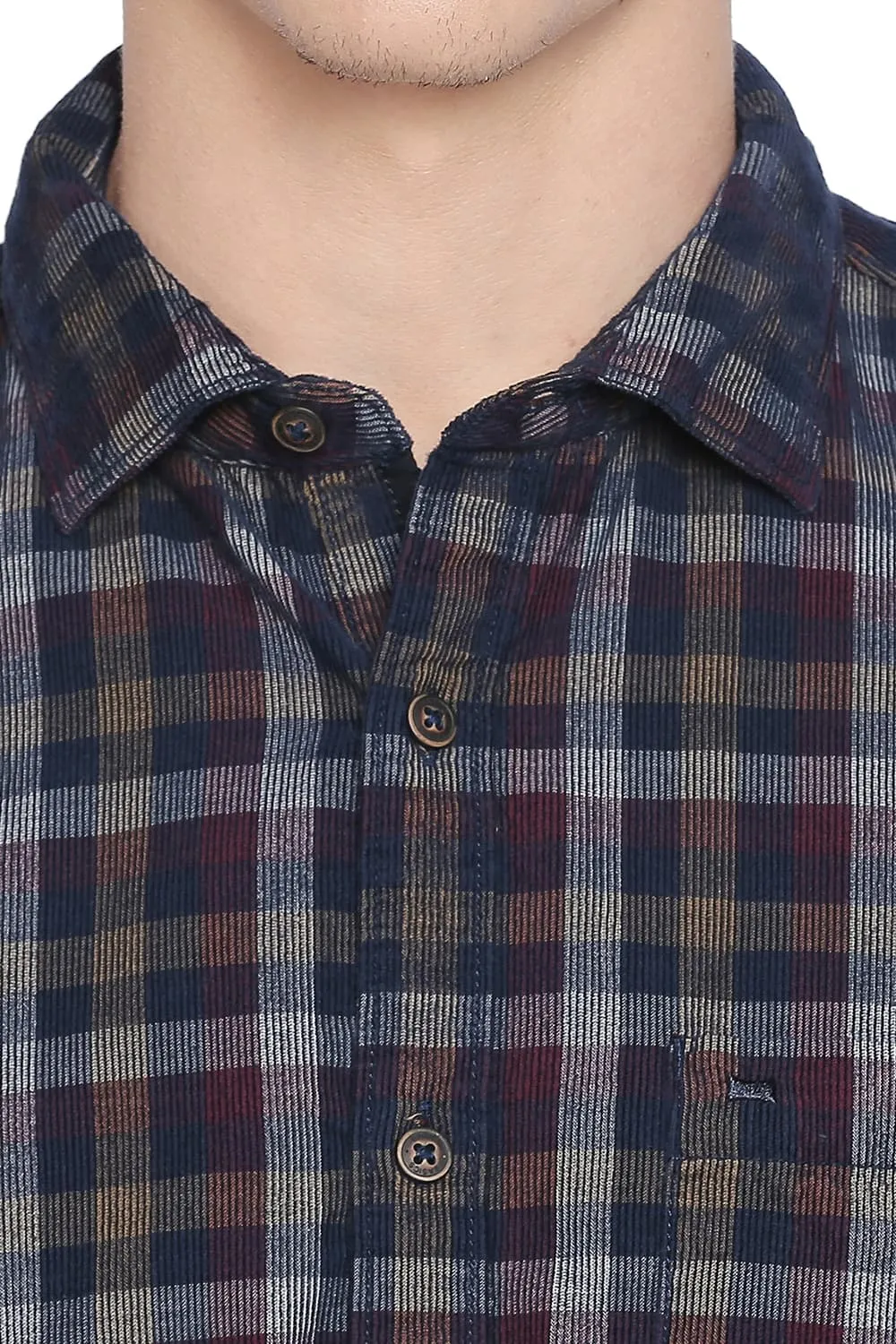 Slim Fit Corduroy Checks Shirt