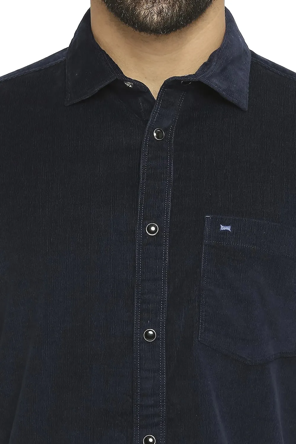 Slim Fit Cotton Corduory Stretch Halfsleeves Shirt