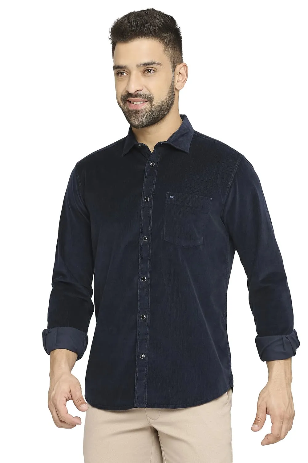 Slim Fit Cotton Corduory Stretch Shirt