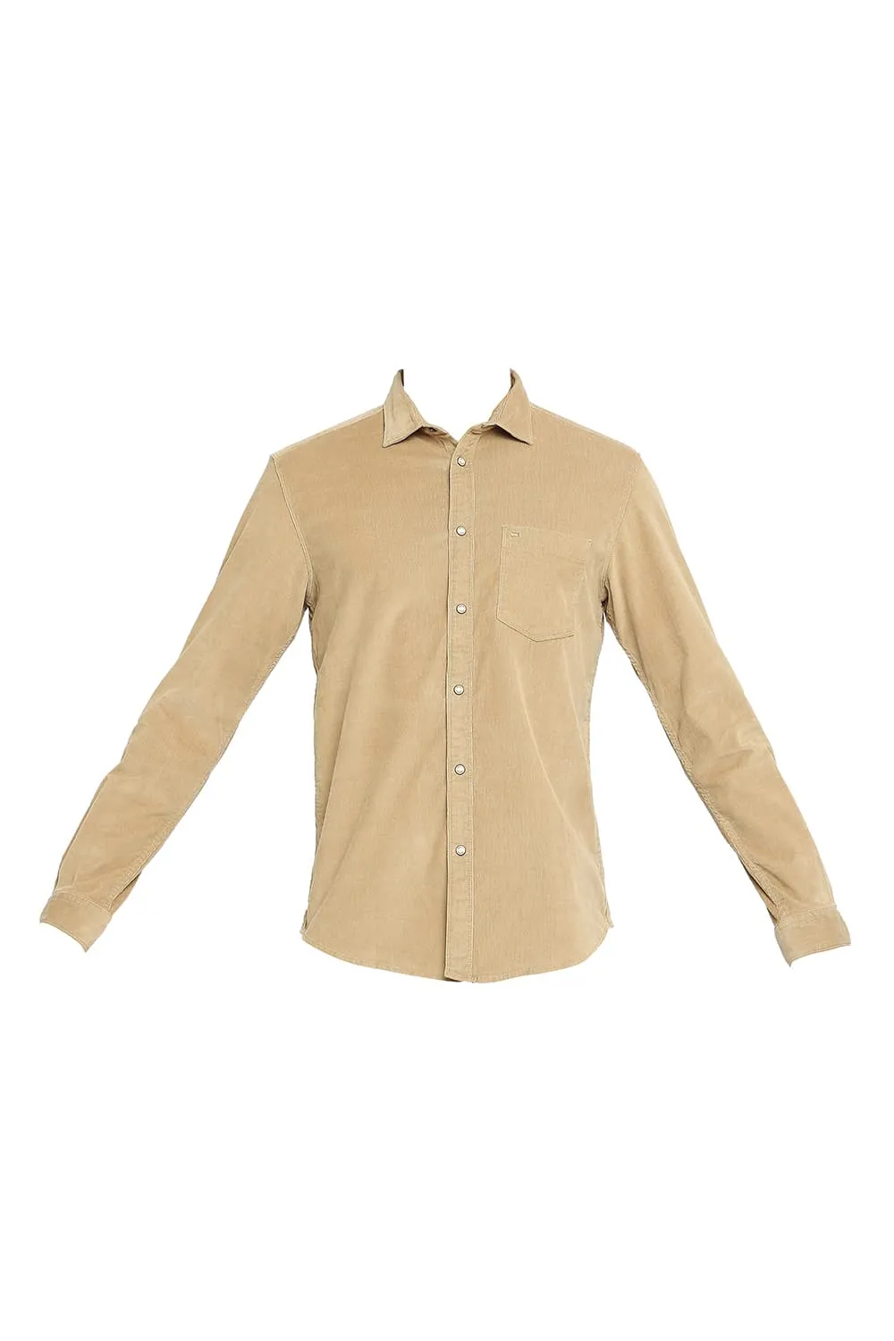 Slim Fit Cotton Corduory Stretch Shirt