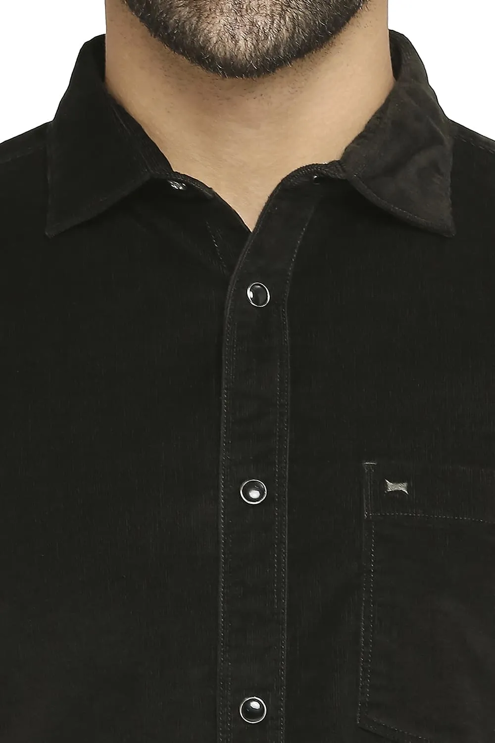 Slim Fit Cotton Corduory Stretch Shirt