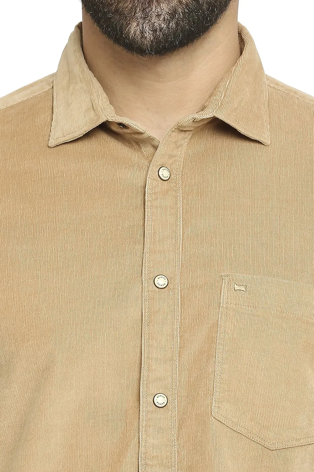 Slim Fit Cotton Corduory Stretch Shirt