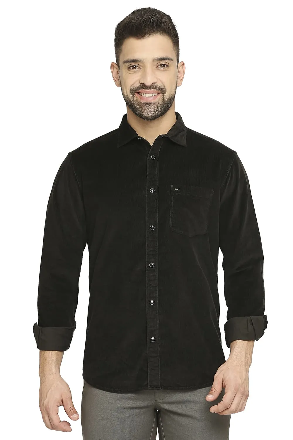 Slim Fit Cotton Corduory Stretch Shirt