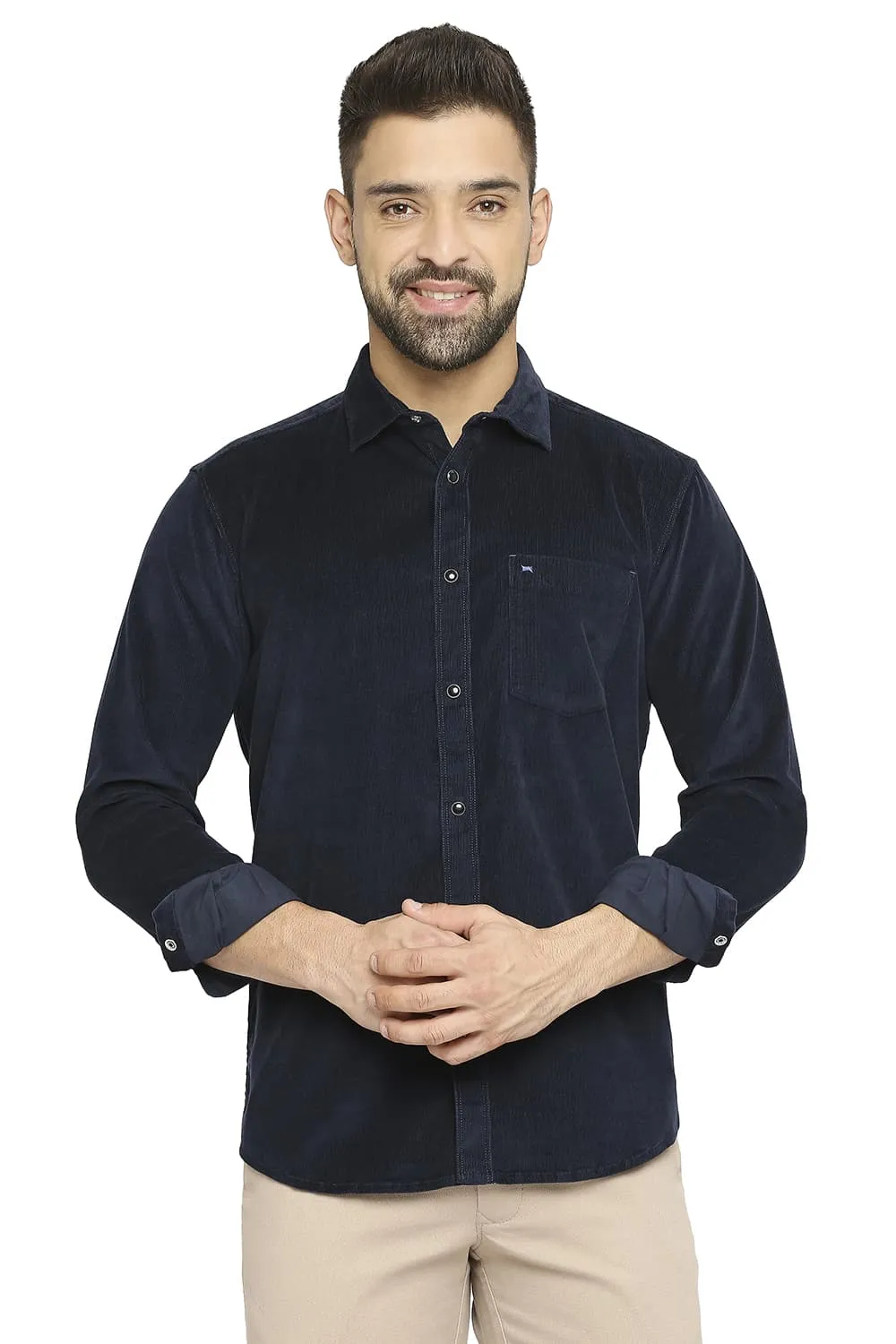 Slim Fit Cotton Corduory Stretch Shirt