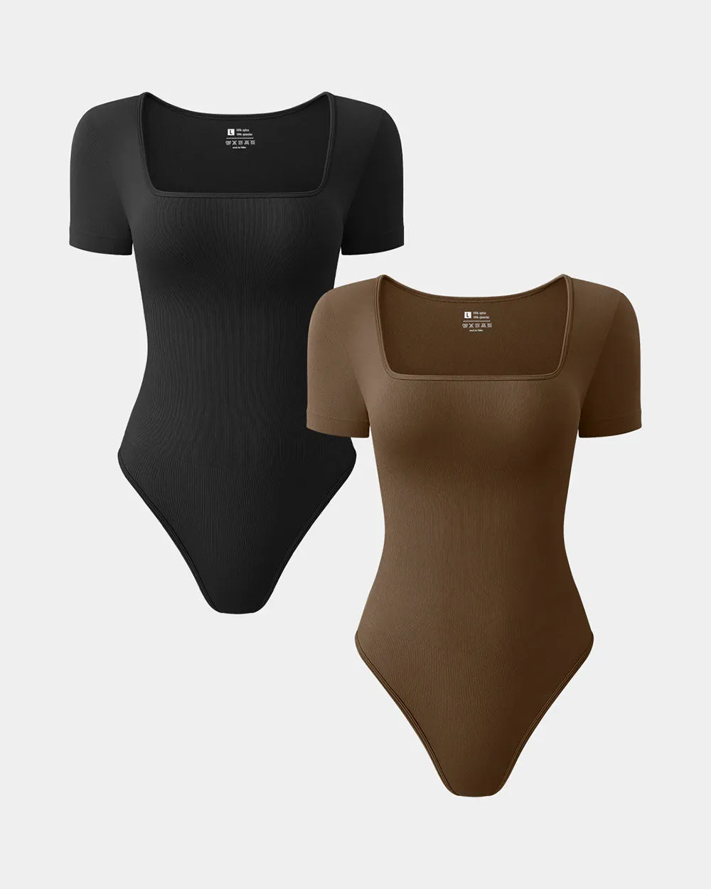 Square Neck Short Sleeve Bodysuits