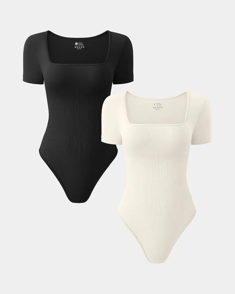 Square Neck Short Sleeve Bodysuits