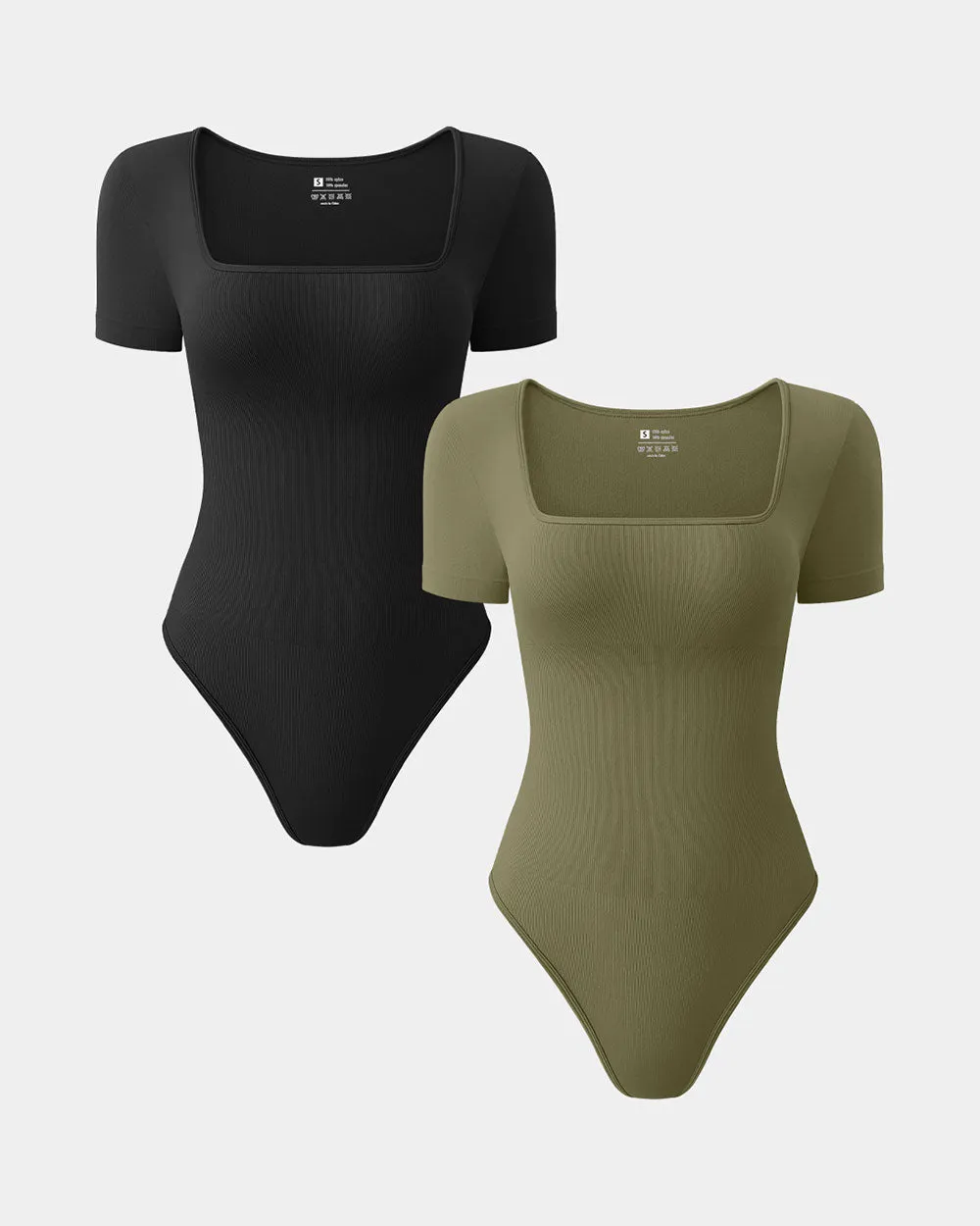 Square Neck Short Sleeve Bodysuits