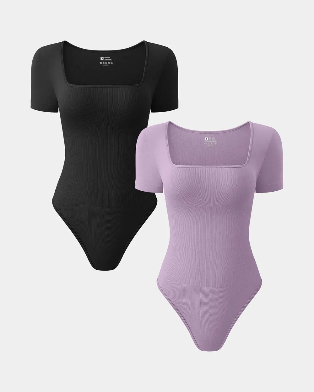 Square Neck Short Sleeve Bodysuits