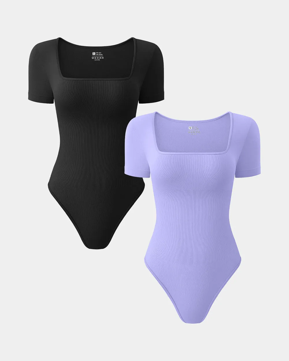 Square Neck Short Sleeve Bodysuits