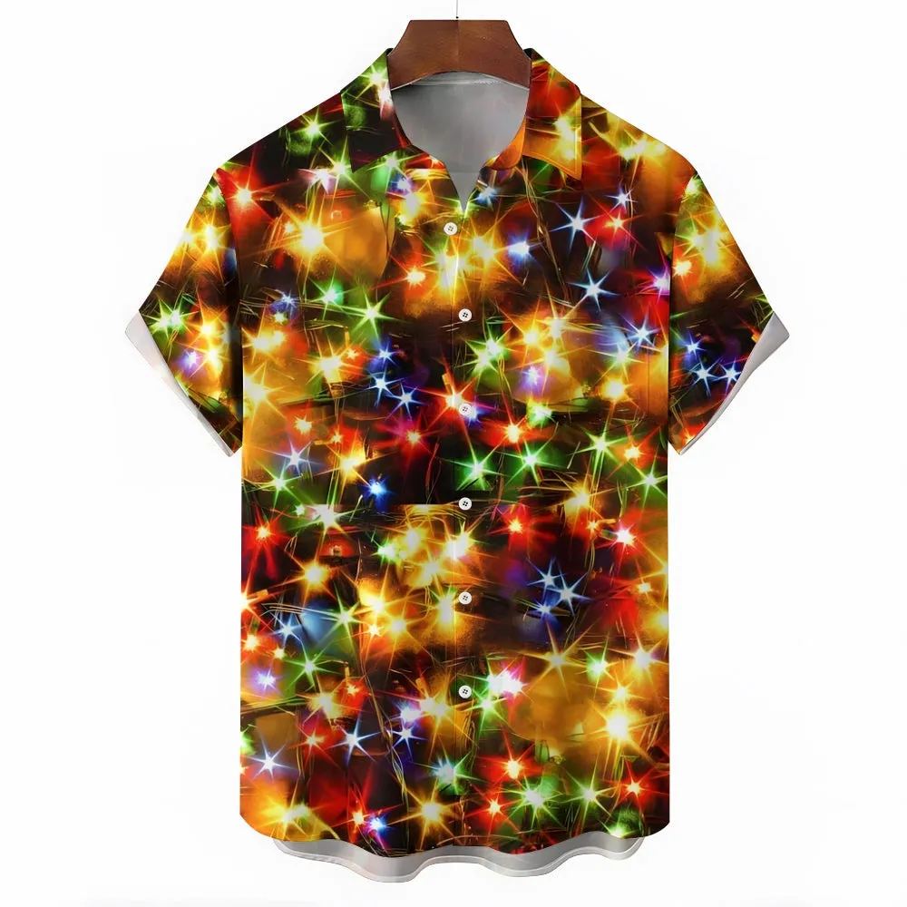 String Light Print Short Sleeve Shirt