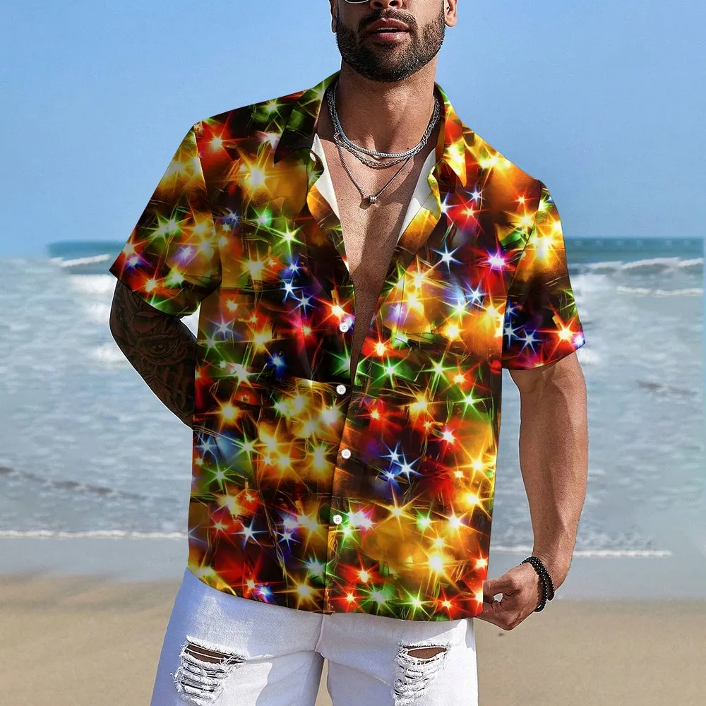 String Light Print Short Sleeve Shirt