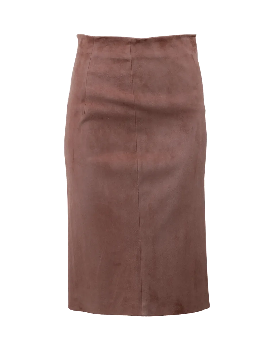 Suede Pencil Skirt