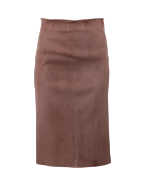 Suede Pencil Skirt