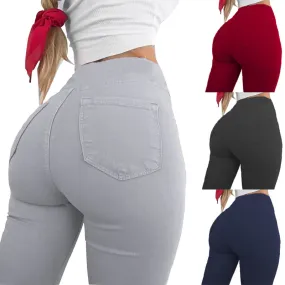 Temperament Commute Casual Women's Skinny Sexy High Waist Pencil Pocket Pants