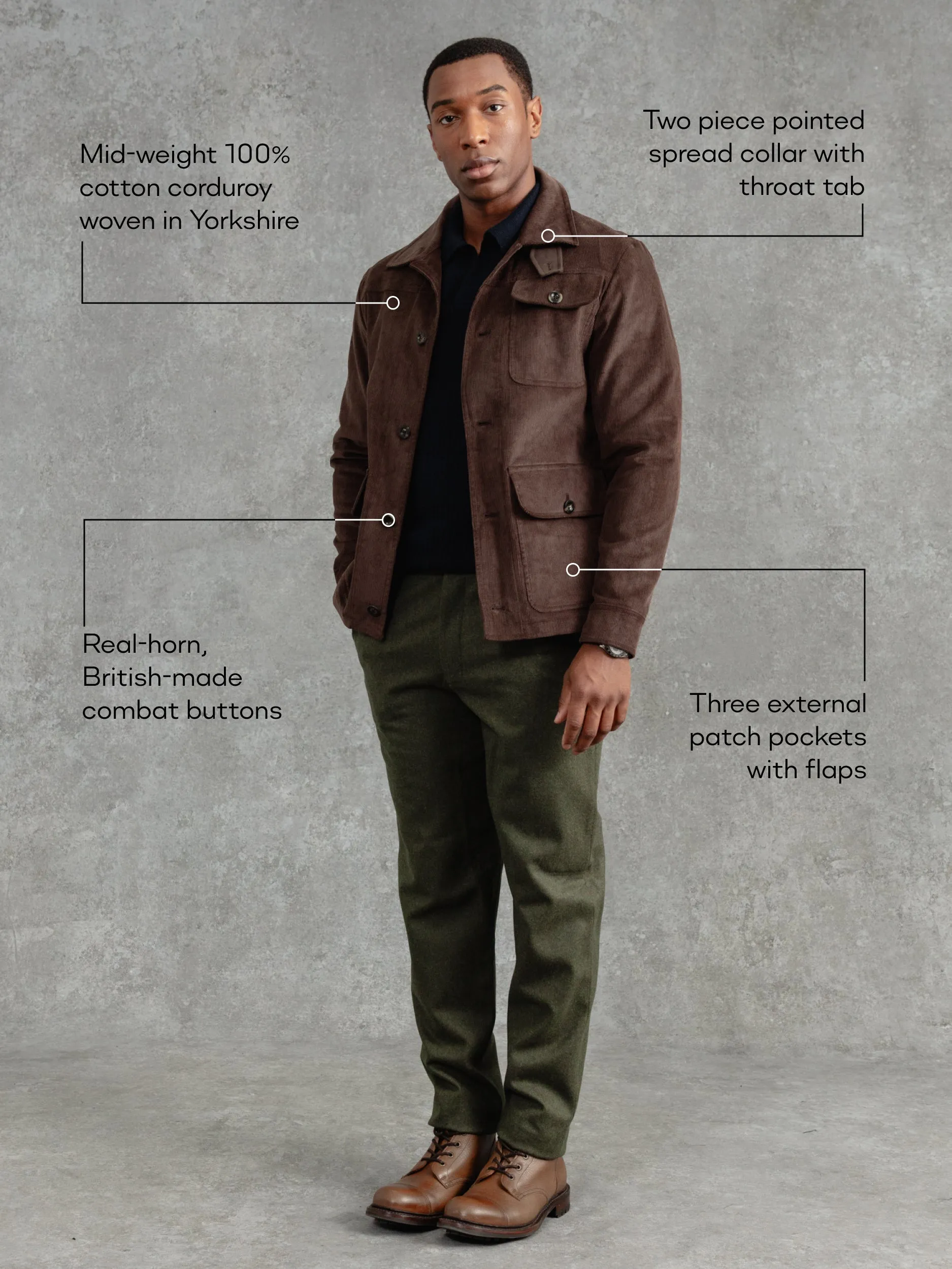 The Cord Pocket Jacket - Bark