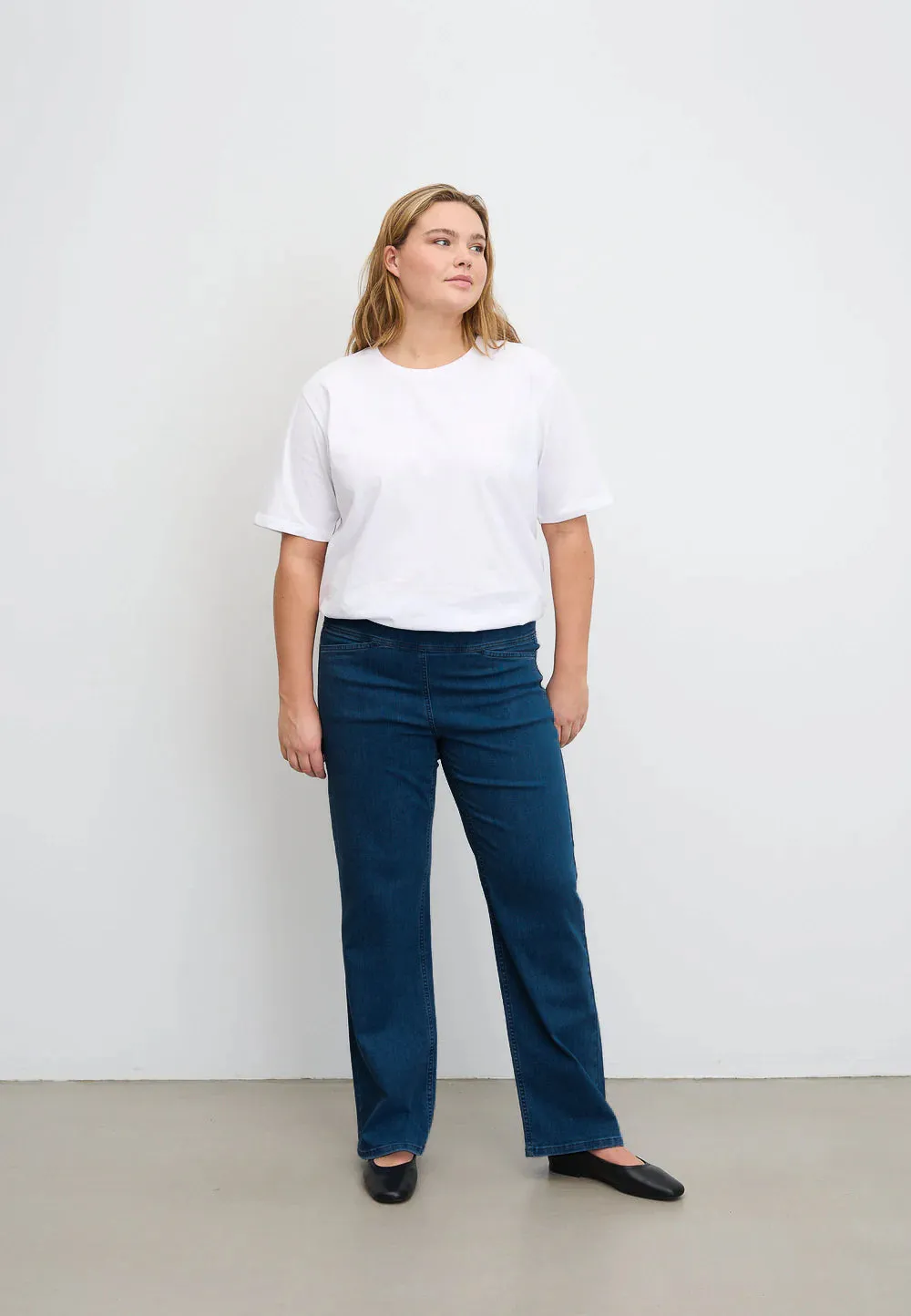 Thea Straight - Long Length - Blue Denim