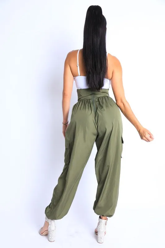 Tie Detailed High Waist Jogger Pants