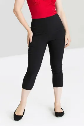 Tina High Waist Capris in Black by Hell Bunny