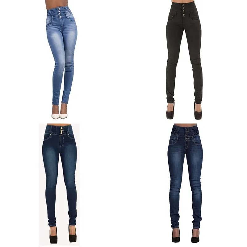 VenusFox High Waist Denim Skinny Pencil Jeans