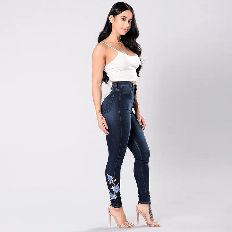 VenusFox High Waist Denim Skinny Pencil Jeans