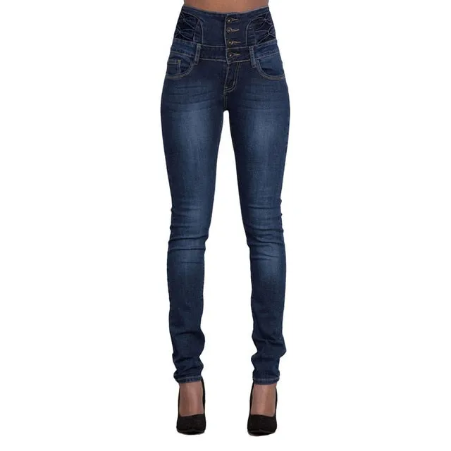 VenusFox High Waist Denim Skinny Pencil Jeans