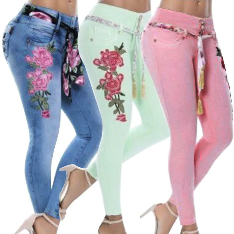 VenusFox High Waist Denim Skinny Pencil Jeans