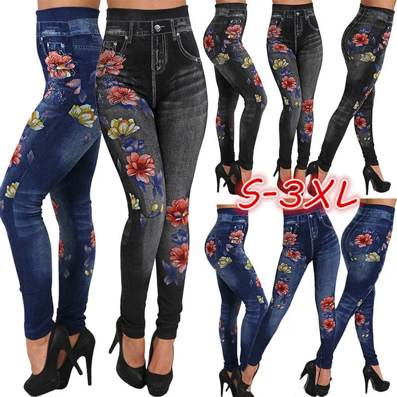 VenusFox High Waist Denim Skinny Pencil Jeans