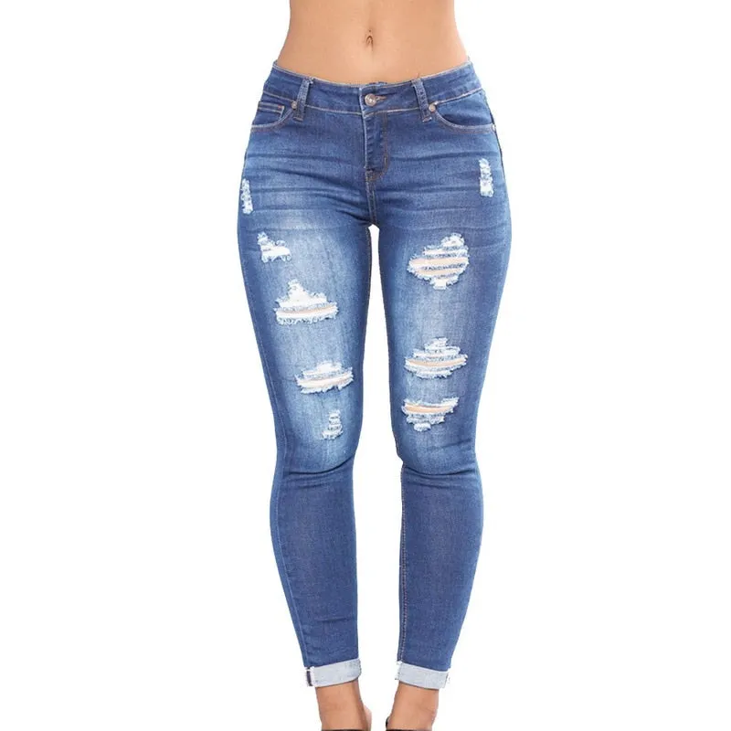 VenusFox High Waist Denim Skinny Pencil Jeans