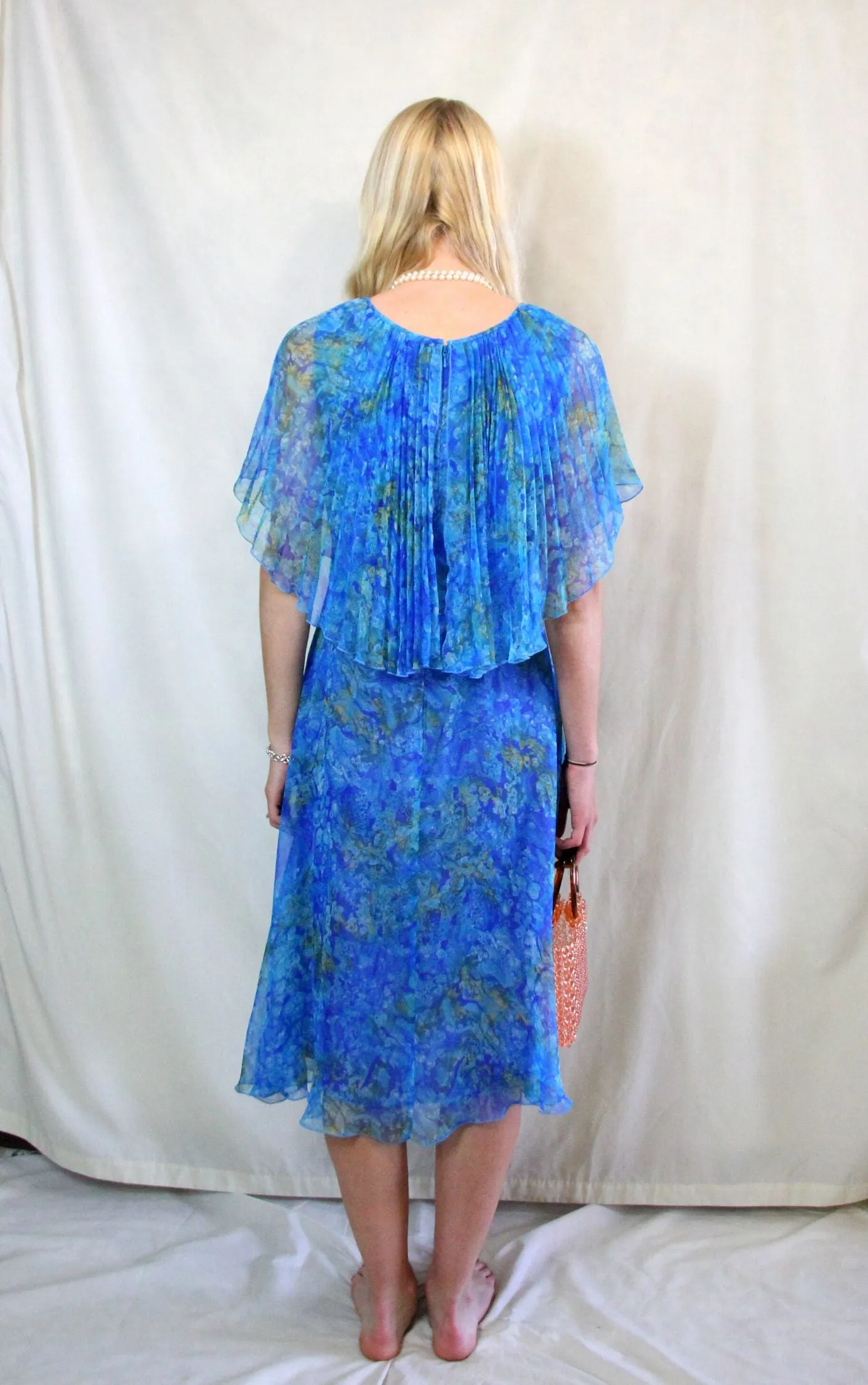 Vintage 1940's style Turquoise Flapper Dress