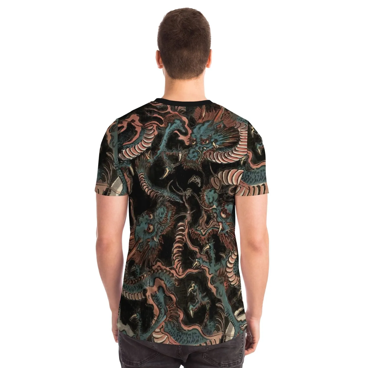 Water Dragons by Keisai Eisen | Japanese Serpent Wood Block Print | Yokai Dragon Graphic Art T-Shirt