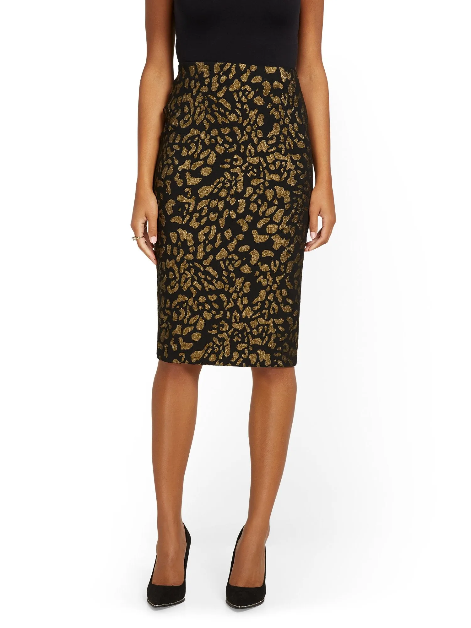 Whitney Leopard-Print Pencil Skirt