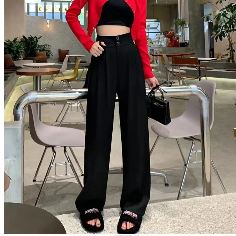 Wide Leg High Waist Loose Style Trendy Trousers