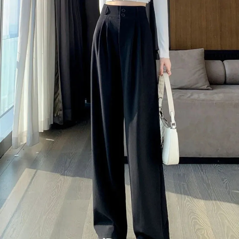 Wide Leg High Waist Loose Style Trendy Trousers