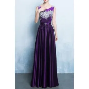 Women Fabulous Long-Length Large Swing Round Neck Sleeves Slim Fit Lovely Party Dress - C1539TCD