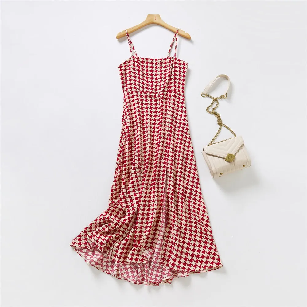 Women Summer Fashion High Quality Spaghetti Strap Long Women Dresses - WD8210