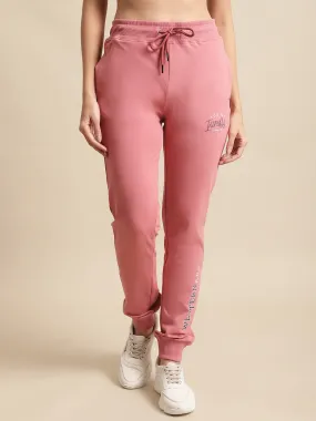 Women's Casual  Pink Full length Mid rise Jogger Pants