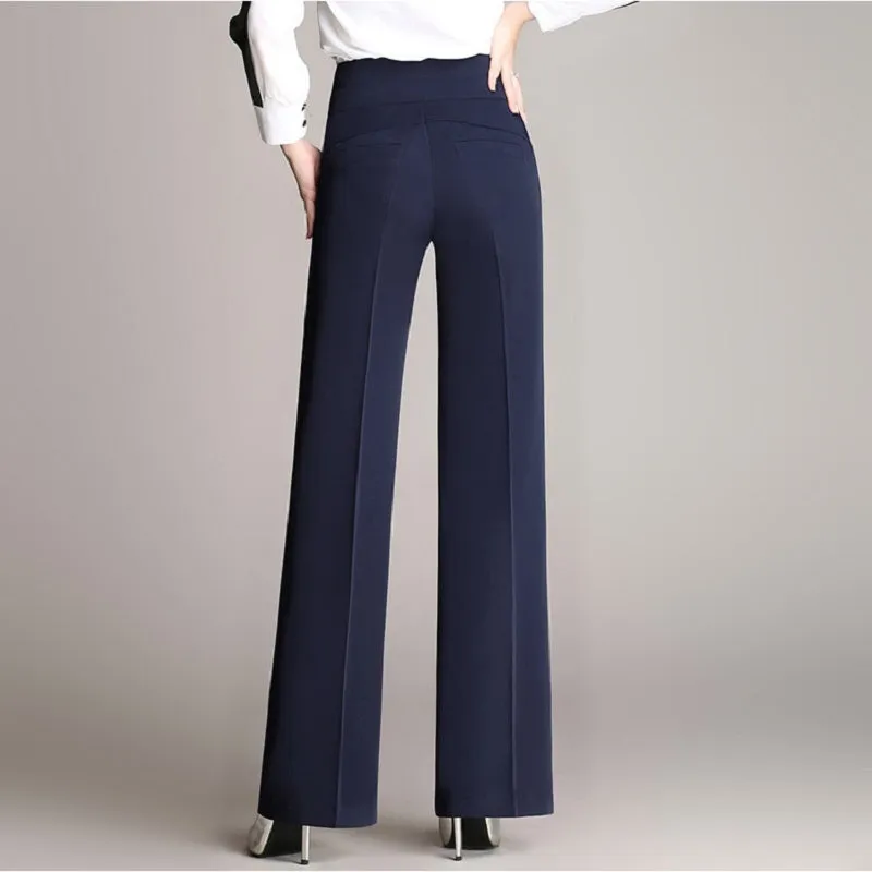 Women's Casual Polyester High-Waist Loose Pants