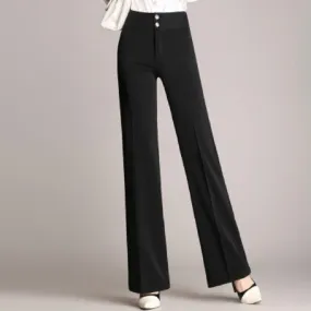 Women's Casual Polyester High-Waist Loose Pants