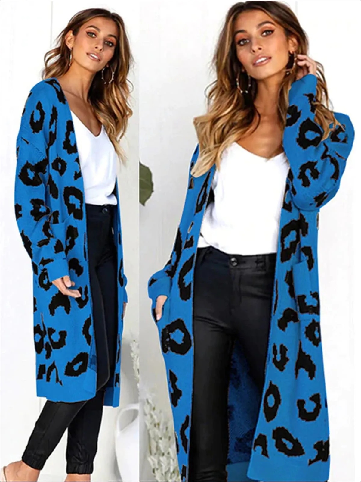 Women's Cotton Leopard Print Fall Cardigan