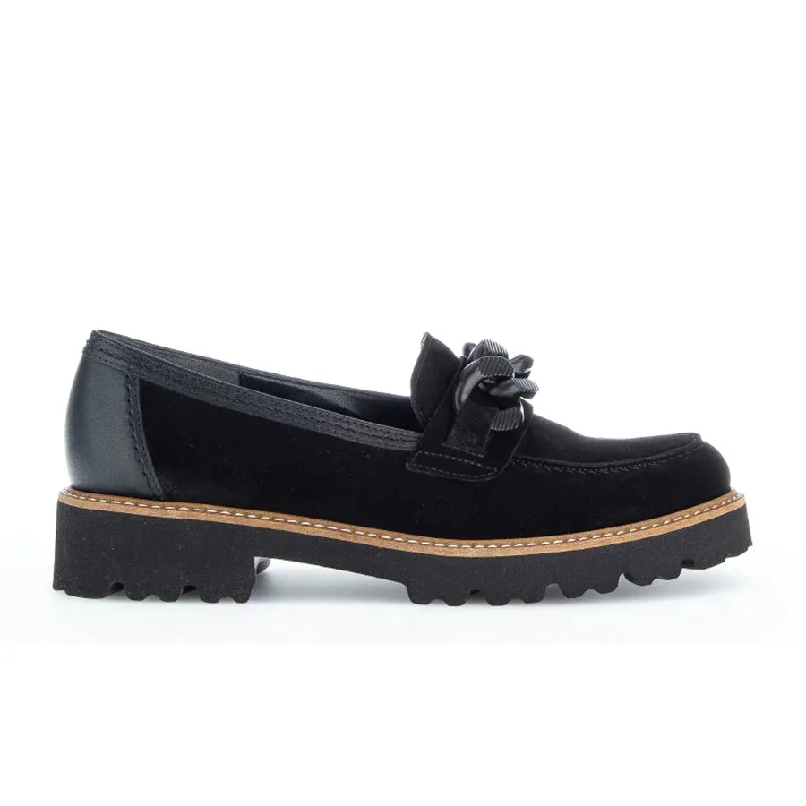 Women's Gabor Shoes  | Squeeze Chain Loafer | Black